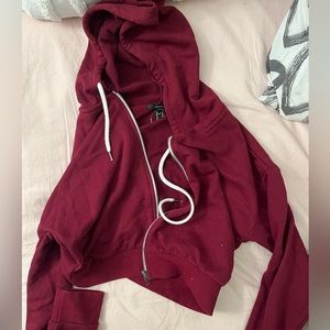 Cropped zip up hoodie